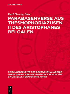 cover image of Parabasenverse aus Thesmophoriazusen II des Aristophanes bei Galen